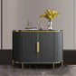 Glam -stijl Stone Buffet Sideboard 35.4 "H Deur Dining Room Buffet Server