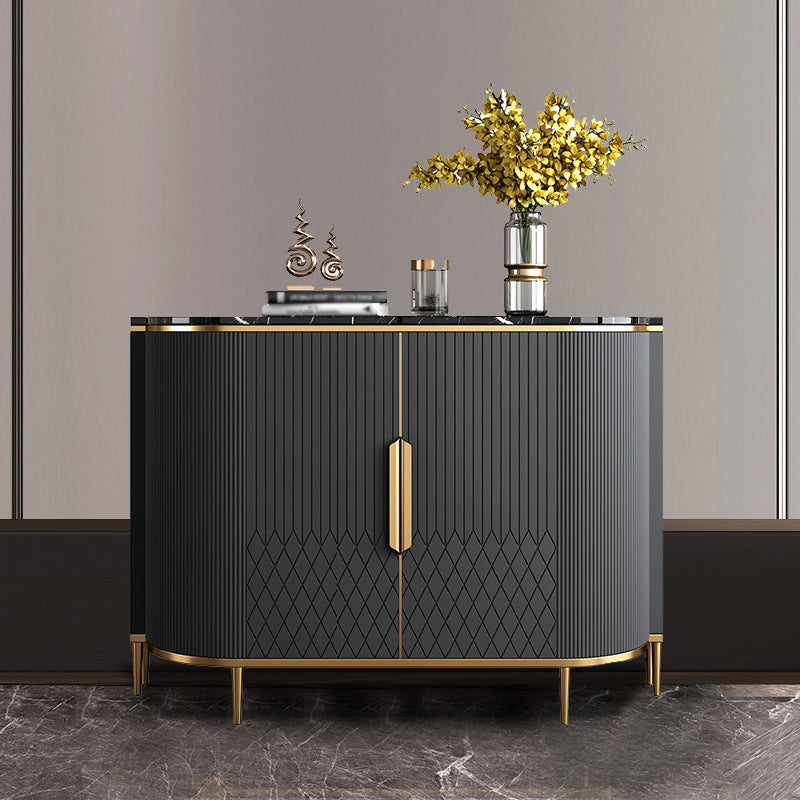 Glam -stijl Stone Buffet Sideboard 35.4 "H Deur Dining Room Buffet Server