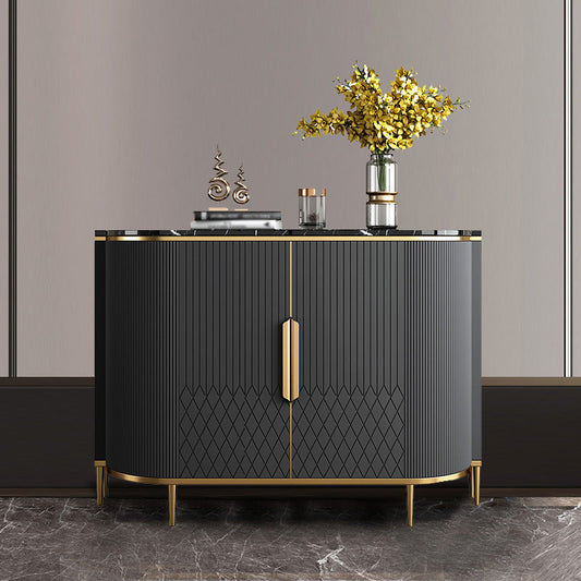 Glam -stijl Stone Buffet Sideboard 35.4 "H Deur Dining Room Buffet Server