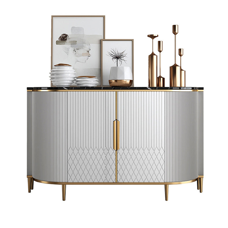 Glam -stijl Stone Buffet Sideboard 35.4 "H Deur Dining Room Buffet Server