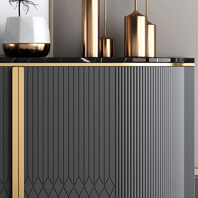 Glam -stijl Stone Buffet Sideboard 35.4 "H Deur Dining Room Buffet Server