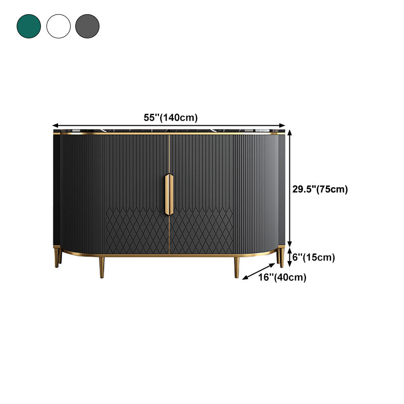 Glam -stijl Stone Buffet Sideboard 35.4 "H Deur Dining Room Buffet Server