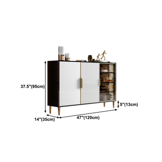 Glass Door Wood Sideboard Glam Server Cabinet with Storage for Kitchen Clearhalo 'buffet_sideboard' 'Buffets & Sideboards' 'furn' 'furn_buffet_sideboard' 'Furniture' 'Kitchen & Dining Furniture' 5811577