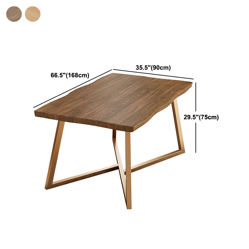 Tavolo da pranzo a base di metallo oro Tavolo da cucina per la sala da pranzo in legno massiccio