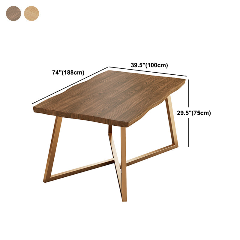 Tavolo da pranzo a base di metallo oro Tavolo da cucina per la sala da pranzo in legno massiccio