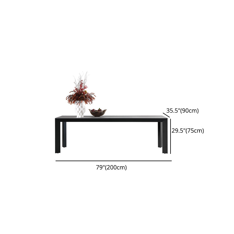 Modern Dinning Table Gray Stone Rectangle Dining Table for Kitchen Clearhalo 'Dining Tables & Seating' 'Dining Tables' 'dining_table' 'furn' 'furn_dining_table' 'Furniture' 'Kitchen & Dining Furniture' 5811633