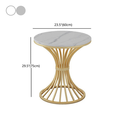 Metal Traditional Luxury Round Table Sintered Stone Top Indoor Table for Home