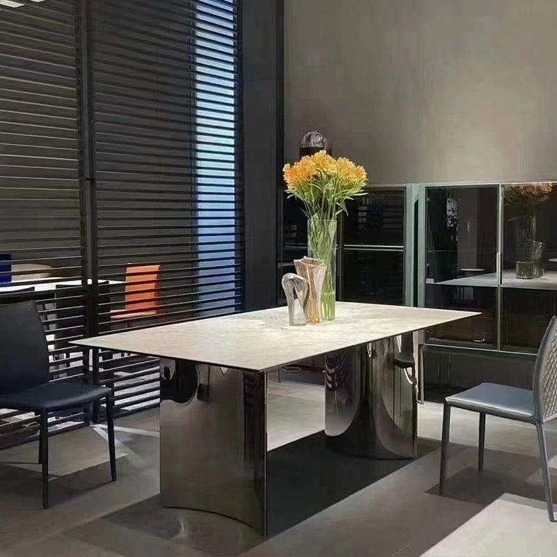 Mesa de comedor rectangular moderna de la mesa blanca para la cocina