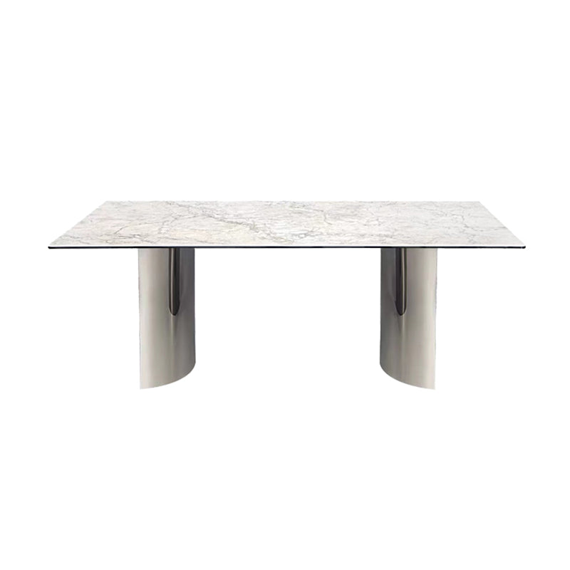 Mesa de comedor rectangular moderna de la mesa blanca para la cocina