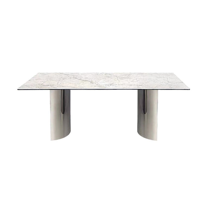 Mesa de comedor rectangular moderna de la mesa blanca para la cocina