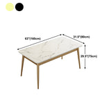 Modern White Stone Top Table Rectangle Dining Table for Kitchen Clearhalo 'Dining Tables & Seating' 'Dining Tables' 'dining_table' 'furn' 'furn_dining_table' 'Furniture' 'Kitchen & Dining Furniture' 5811669