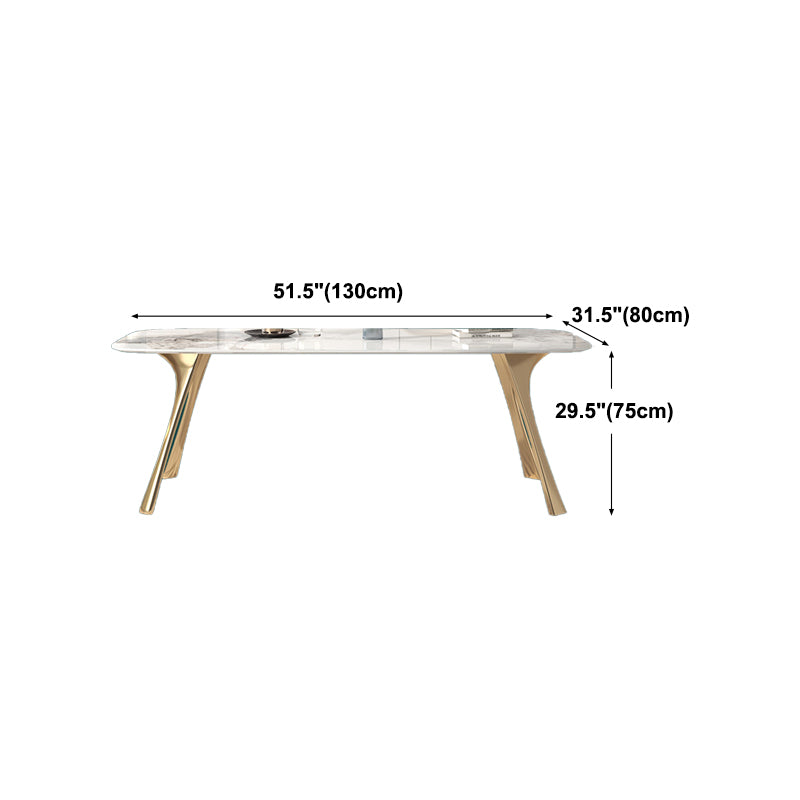 Tavolo da pranzo tradizionale di lusso con tavolo da pranzo superiore rettangolo di pietra bianca per cucina