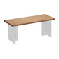 Acrylic Modern Rectangle Dining Table Pine Wood Top Table with Double Pedestal