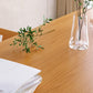 Acrylic Modern Rectangle Dining Table Pine Wood Top Table with Double Pedestal