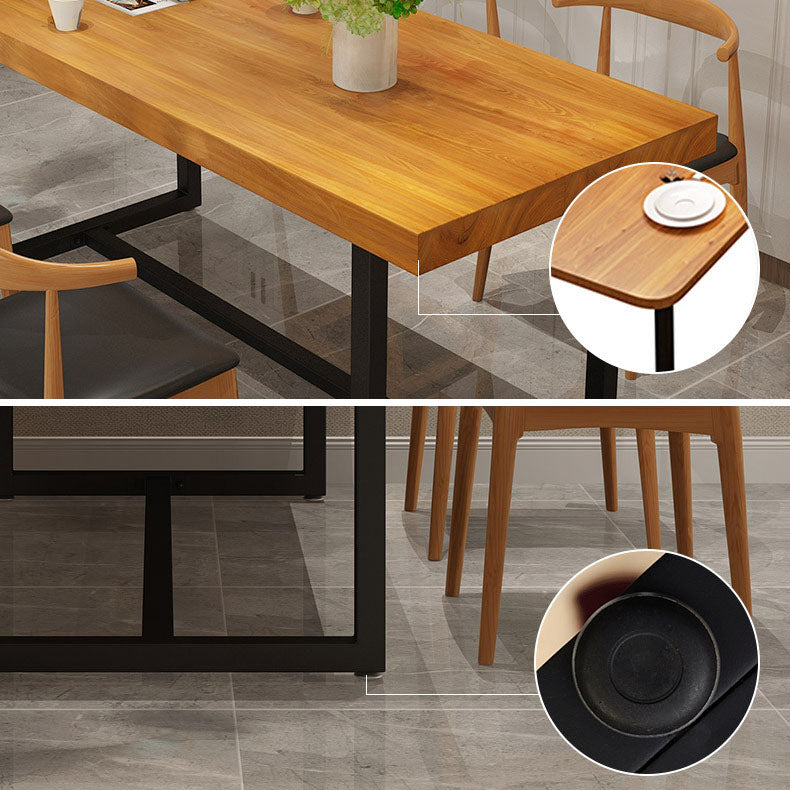 Tavolo da pranzo standard di legno massiccio di rettangolo industriale con base di cavalletto