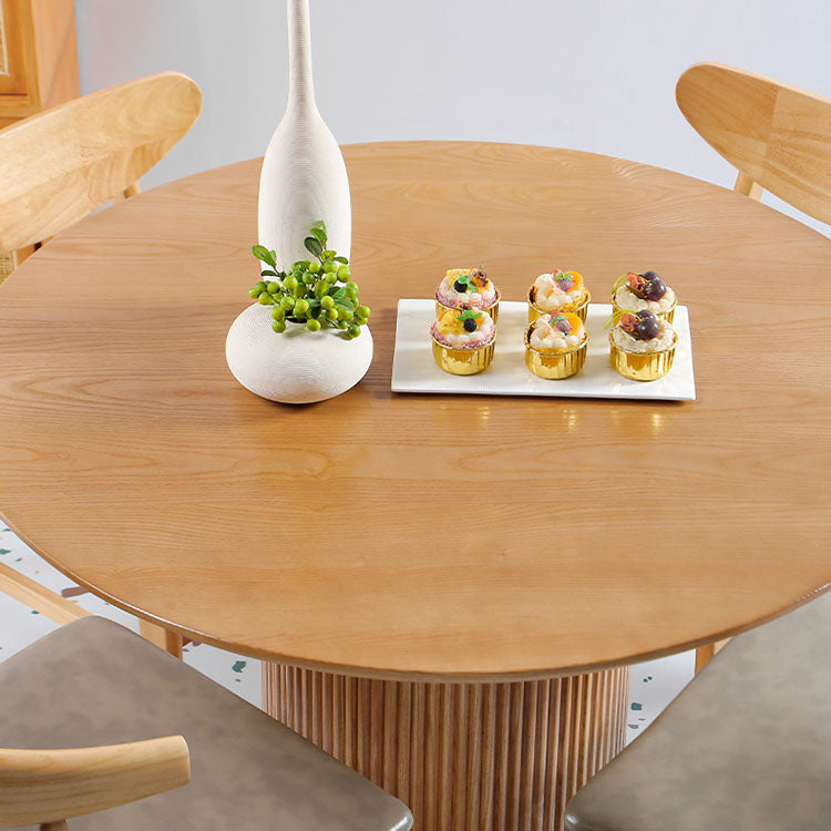 Round Table Solid Wood Contemporary Style Dining Table for Home Kitchen Clearhalo 'Dining Tables & Seating' 'Dining Tables' 'dining_table' 'furn' 'furn_dining_table' 'Furniture' 'Kitchen & Dining Furniture' 5811755