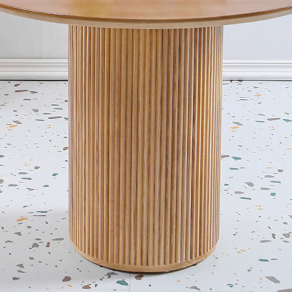 Round Table Solid Wood Contemporary Style Dining Table for Home Kitchen Clearhalo 'Dining Tables & Seating' 'Dining Tables' 'dining_table' 'furn' 'furn_dining_table' 'Furniture' 'Kitchen & Dining Furniture' 5811756