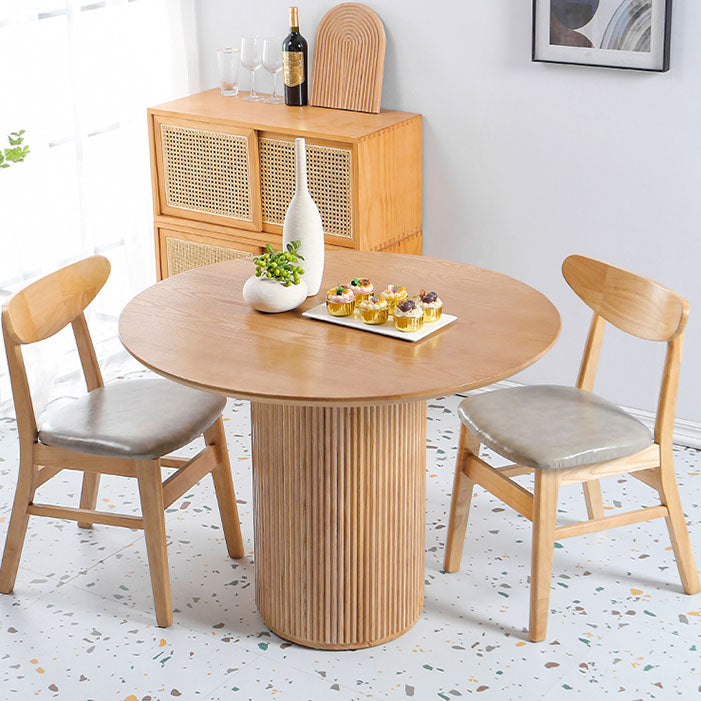 Round Table Solid Wood Contemporary Style Dining Table for Home Kitchen Clearhalo 'Dining Tables & Seating' 'Dining Tables' 'dining_table' 'furn' 'furn_dining_table' 'Furniture' 'Kitchen & Dining Furniture' 5811758