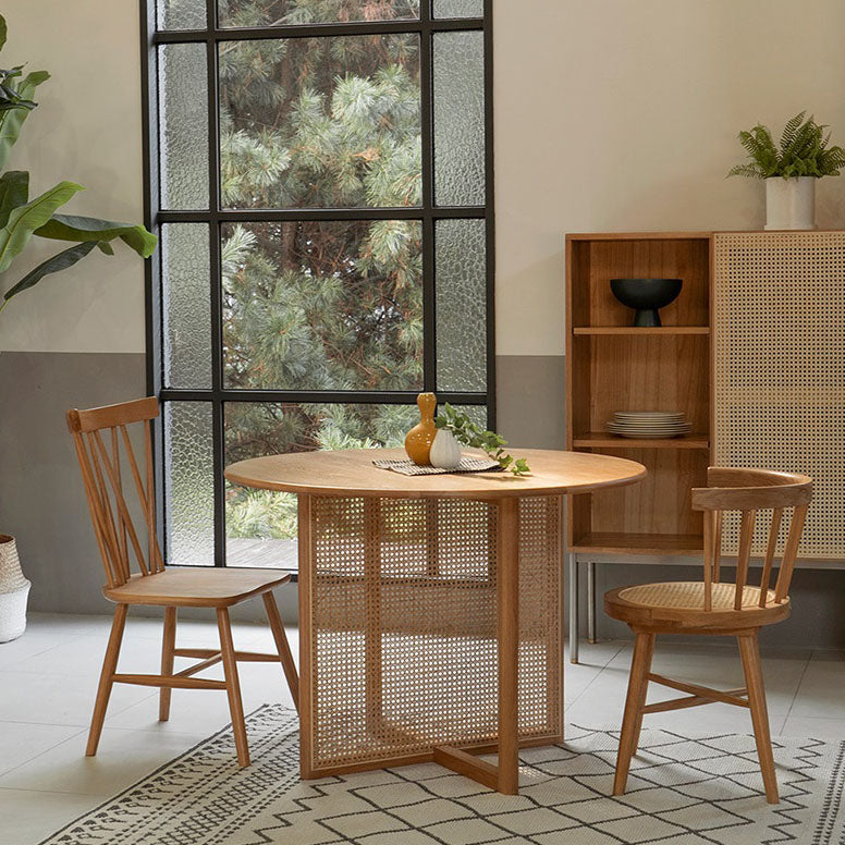 Contemporary Solid Wood Dinner Table Round Wood Base Dining Table 47.2"L x 47.2"W x 29.1"H Without Chairs Clearhalo 'Dining Tables & Seating' 'Dining Tables' 'dining_table' 'furn' 'furn_dining_table' 'Furniture' 'Kitchen & Dining Furniture' 5811782