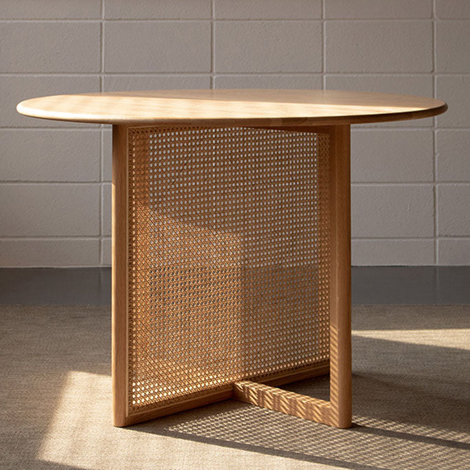 Contemporary Solid Wood Dinner Table Round Wood Base Dining Table 39.4"L x 39.4"W x 29.1"H Without Chairs Clearhalo 'Dining Tables & Seating' 'Dining Tables' 'dining_table' 'furn' 'furn_dining_table' 'Furniture' 'Kitchen & Dining Furniture' 5811784