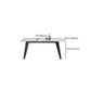 Industrial Stone Top Rectangle Table White and Black Dining Room Table Clearhalo 'Dining Tables & Seating' 'Dining Tables' 'dining_table' 'furn' 'furn_dining_table' 'Furniture' 'Kitchen & Dining Furniture' 5811813