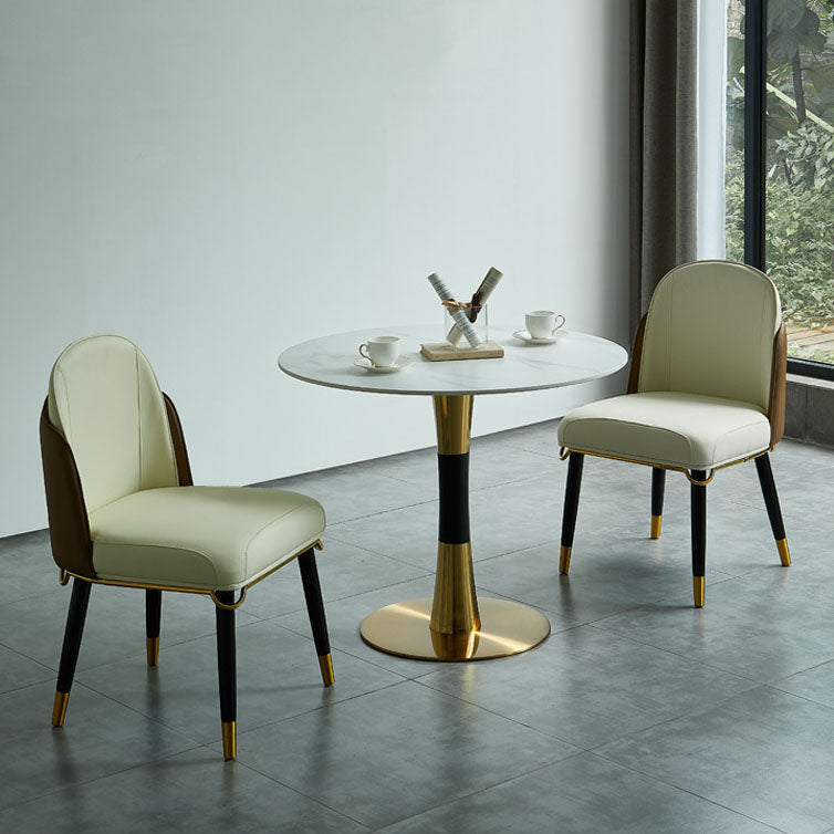 Tavolo in pietra sinterizzato in acciaio tradizionale tavolo interno rotondo di lusso per cucina