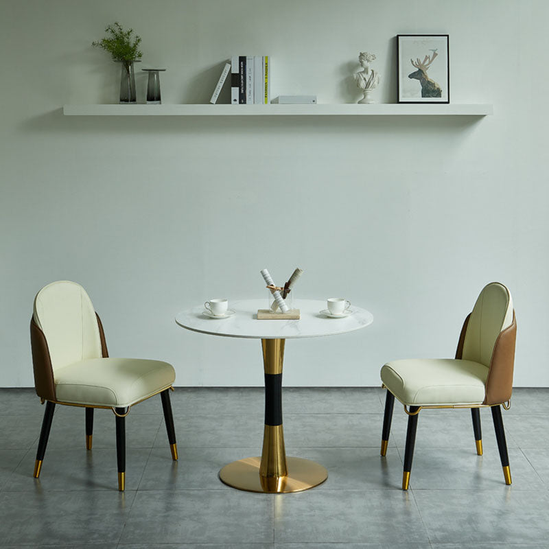 Tavolo in pietra sinterizzato in acciaio tradizionale tavolo interno rotondo di lusso per cucina