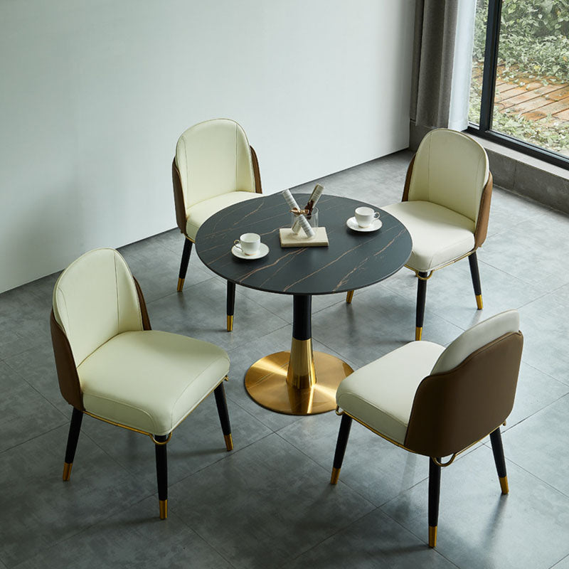 Tavolo in pietra sinterizzato in acciaio tradizionale tavolo interno rotondo di lusso per cucina