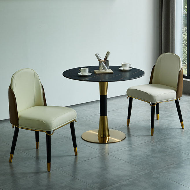 Tavolo in pietra sinterizzato in acciaio tradizionale tavolo interno rotondo di lusso per cucina