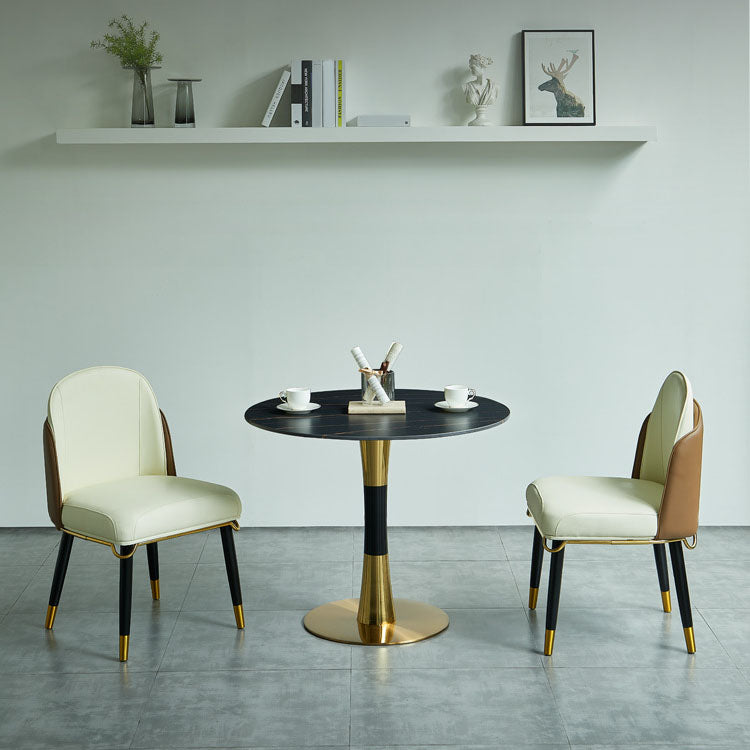 Tavolo in pietra sinterizzato in acciaio tradizionale tavolo interno rotondo di lusso per cucina