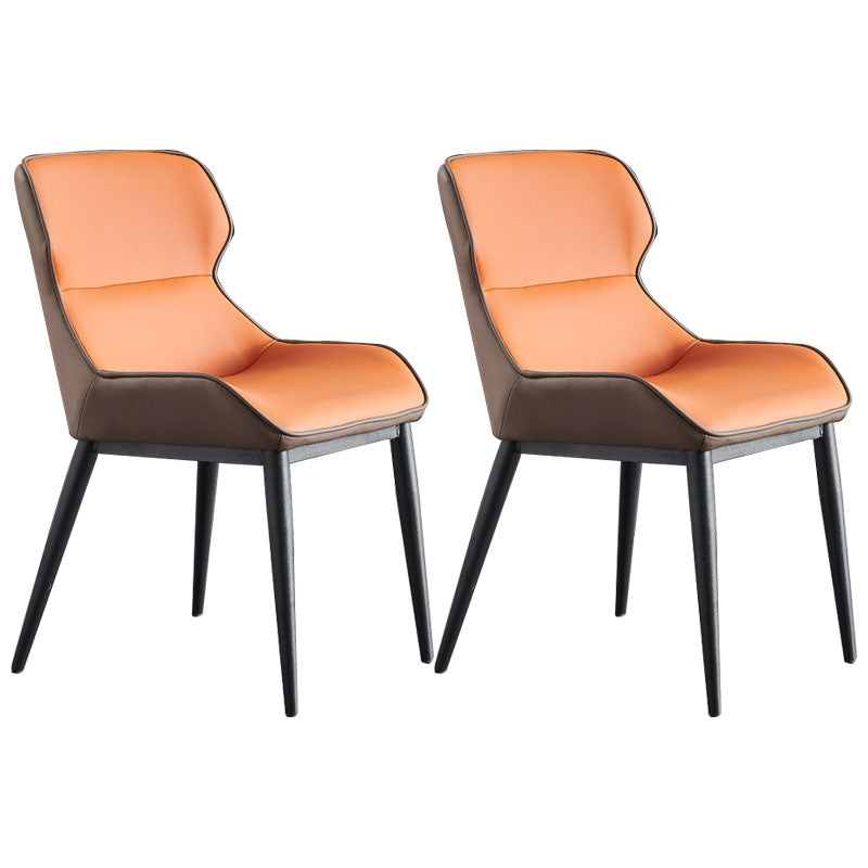 Silla lateral de ala de comedor contemporáneo con patas de metal para cocina