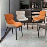 Silla lateral de ala de comedor contemporáneo con patas de metal para cocina