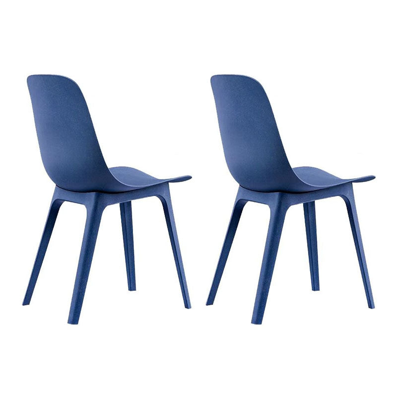 Plastic Side Chair Contemporary Solid Back Armless Dining Chair Blue 2 Piece Set Clearhalo 'Dining Chairs' 'Dining Tables & Seating' 'dining_chair' 'furn' 'furn_dining_chair' 'Furniture' 'Kitchen & Dining Furniture' 5811923