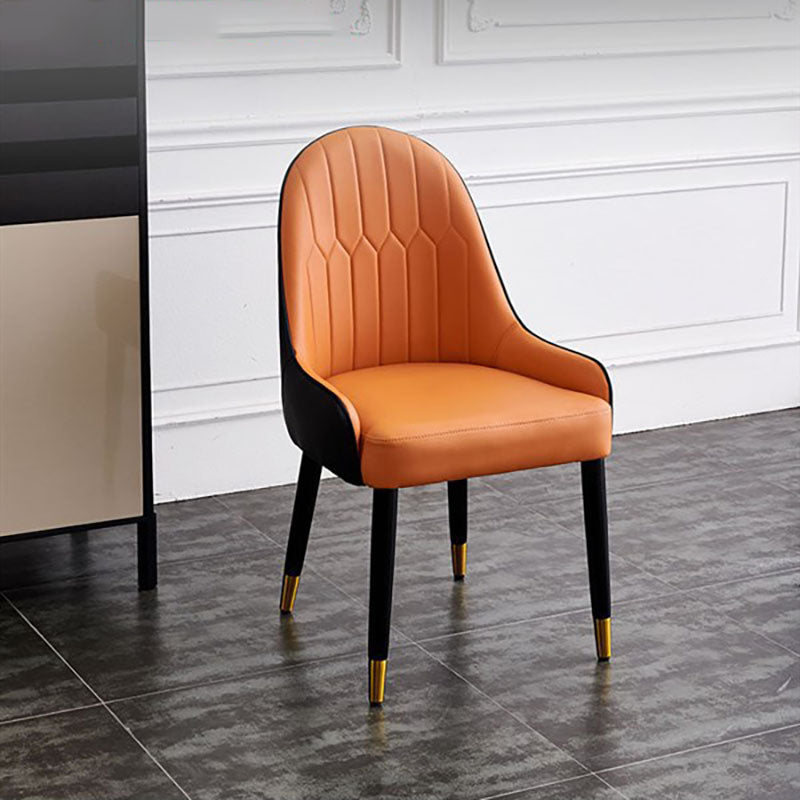 Scandinavian Upholstered Side Chairs Solid Back Chair for Kitchen