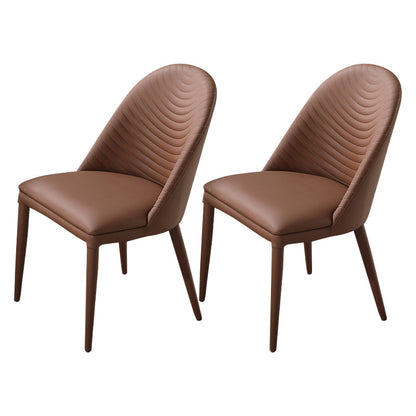 Solid Back Side Chair Modern Contemporary Leather Indoor-Outdoor Chair