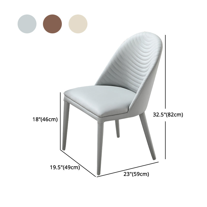 Solid Back Side Chair Modern Contemporary Leather Indoor-Outdoor Chair