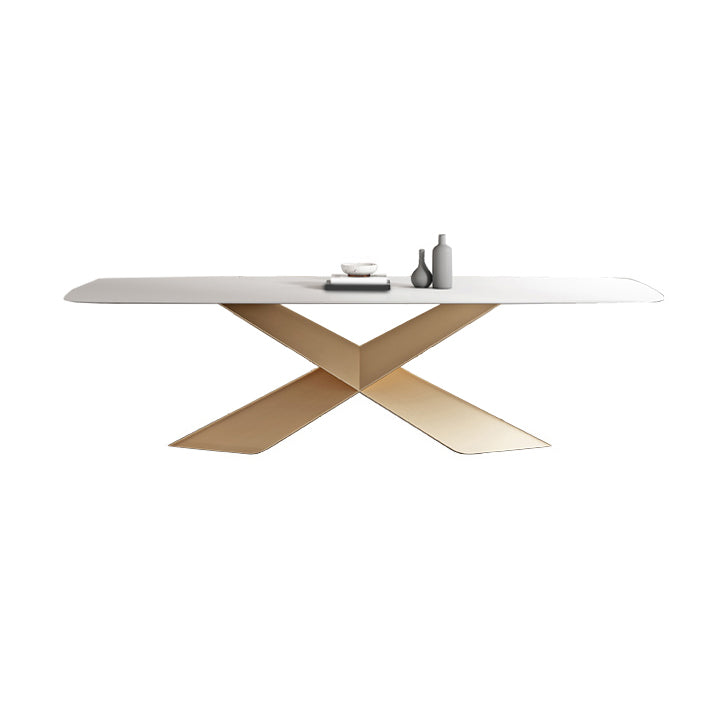 Modern Sintered Stone Dining Set 1/4/5/7 Pieces Dining Set for Home Use White 51.2"L x 27.6"W Clearhalo 'Dining Room Sets' 'Dining Tables & Seating' 'dining_room_set' 'furn' 'furn_dining_room_set' 'Furniture' 'Kitchen & Dining Furniture' 5812037