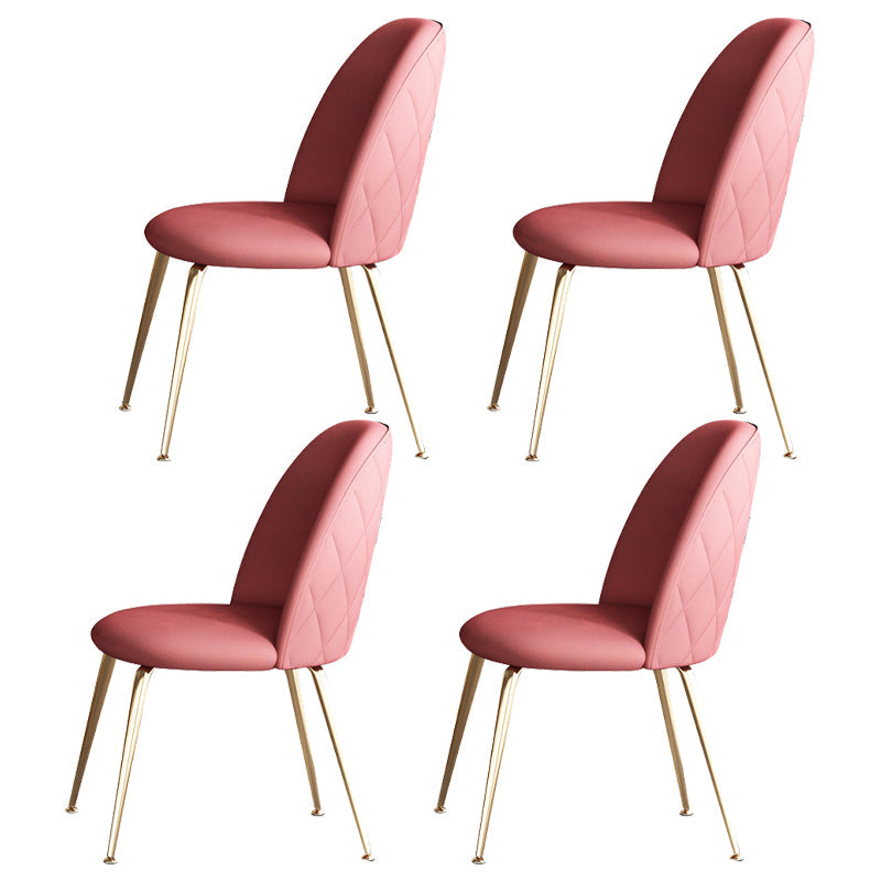 Modern Sintered Stone Dining Set 1/4/5/7 Pieces Dining Set for Home Use 4 Pink Chairs Clearhalo 'Dining Room Sets' 'Dining Tables & Seating' 'dining_room_set' 'furn' 'furn_dining_room_set' 'Furniture' 'Kitchen & Dining Furniture' 5812038