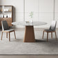 Round Dining Table Set 1/3/4/5/7 Pcs Solid Wood Frame Dining Table and Chairs