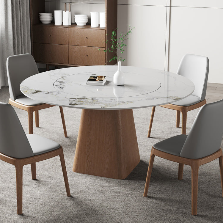 Round Dining Table Set 1/3/4/5/7 Pcs Solid Wood Frame Dining Table and Chairs