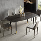 Ensemble de salle à manger moderne avec pieds en bois, ensemble de table à manger d'intérieur rectangulaire de 1/4/6/7 pièces en noir