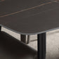 Ensemble de salle à manger moderne avec pieds en bois, ensemble de table à manger d'intérieur rectangulaire de 1/4/6/7 pièces en noir