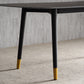 Ensemble de salle à manger moderne avec pieds en bois, ensemble de table à manger d'intérieur rectangulaire de 1/4/6/7 pièces en noir