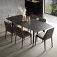 Ensemble de salle à manger moderne avec pieds en bois, ensemble de table à manger d'intérieur rectangulaire de 1/4/6/7 pièces en noir