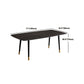 Ensemble de salle à manger moderne avec pieds en bois, ensemble de table à manger d'intérieur rectangulaire de 1/4/6/7 pièces en noir