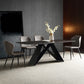 Modern Metal Base Dinette Set 1/4/5/7 Pieces Rectangle Indoor Dining Table Set in Black