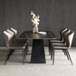 Modern Metal Base Dinette Set 1/4/5/7 Pieces Rectangle Indoor Dining Table Set in Black