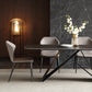 Modern Metal Base Dinette Set 1/4/5/7 Pieces Rectangle Indoor Dining Table Set in Black