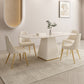 Juego de comedor Glam de piedra sinterizada, rectangular, 1/4/5/7 piezas, con base de pedestal