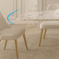 Juego de comedor Glam de piedra sinterizada, rectangular, 1/4/5/7 piezas, con base de pedestal